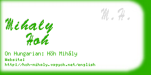 mihaly hoh business card